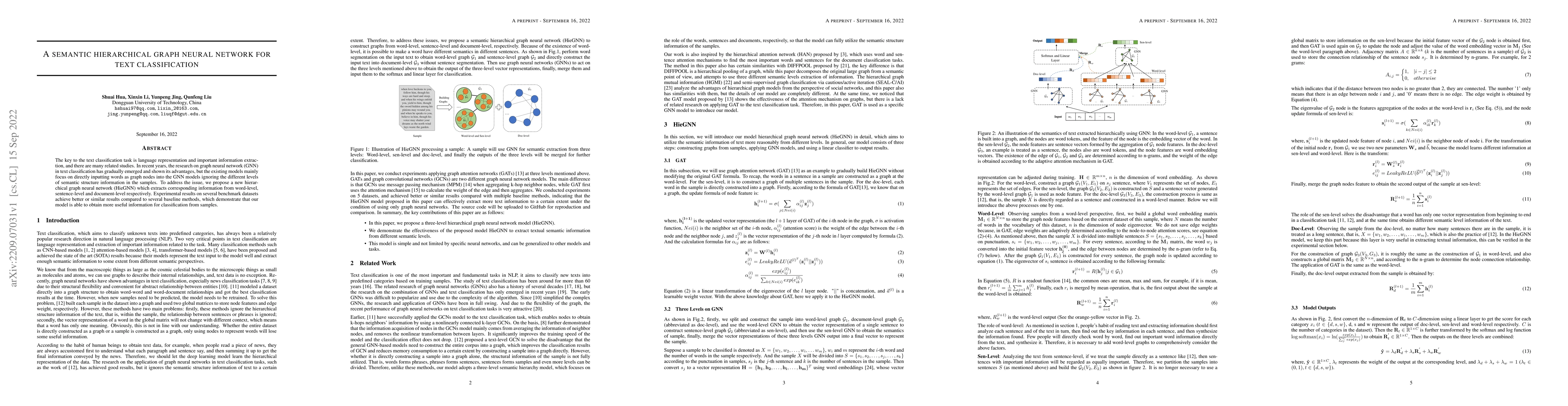 Thumbnail for A semantic hierarchical graph neural network for text classification