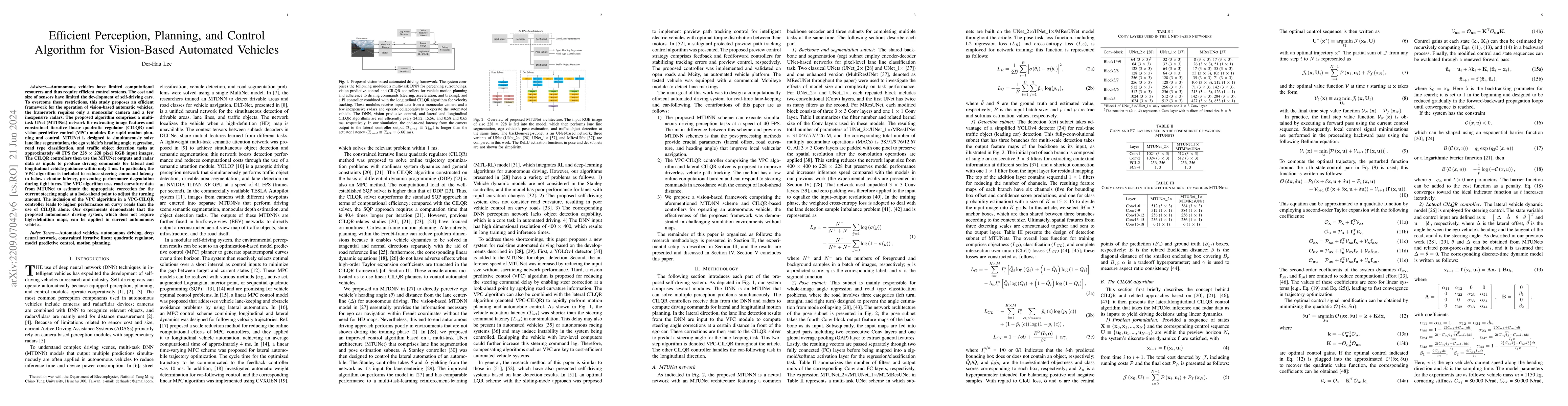 Thumbnail for Efficient Perception, Planning, and Control Algorithm for Vision-Based
  Automated Vehicles