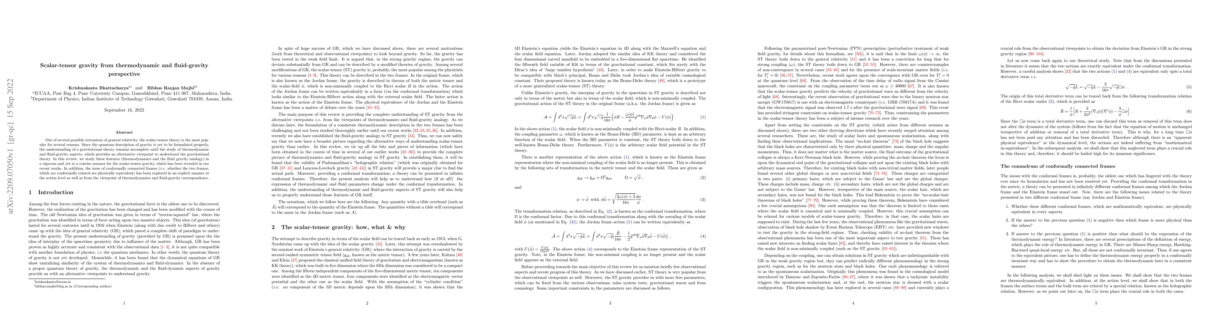 Thumbnail for Scalar-tensor gravity from thermodynamic and fluid-gravity perspective