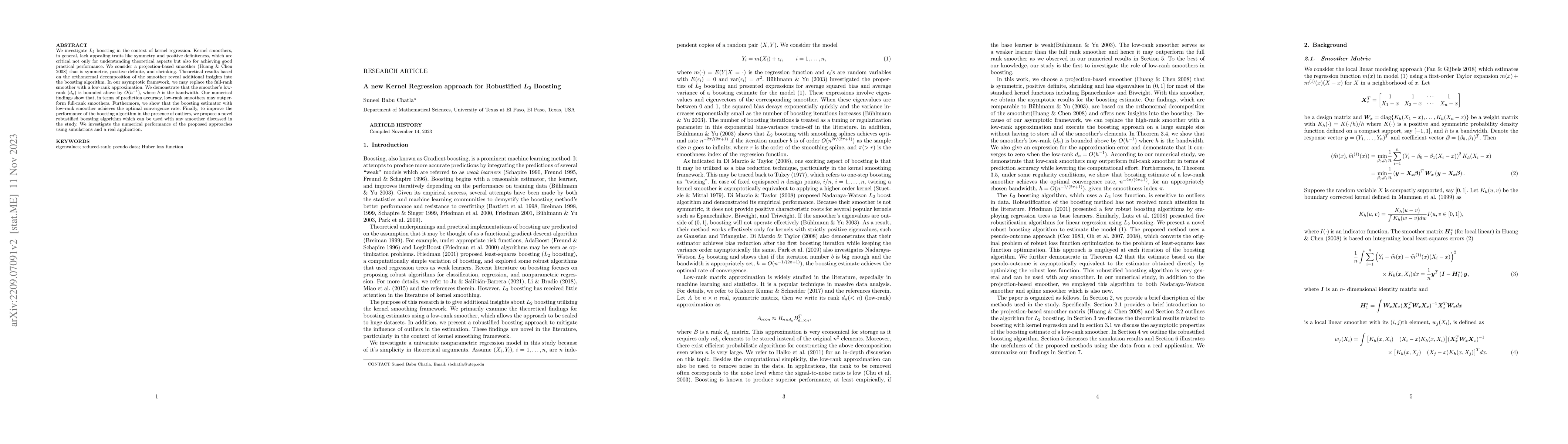 Thumbnail for A new Kernel Regression approach for Robustified $L_2$ Boosting