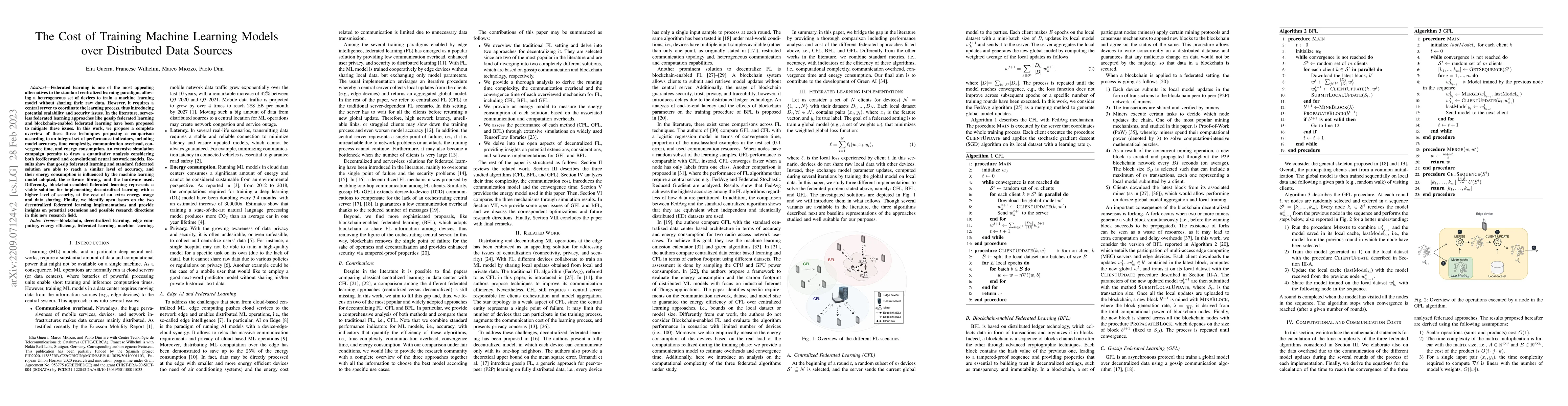 Thumbnail for The Cost of Training Machine Learning Models over Distributed Data
  Sources