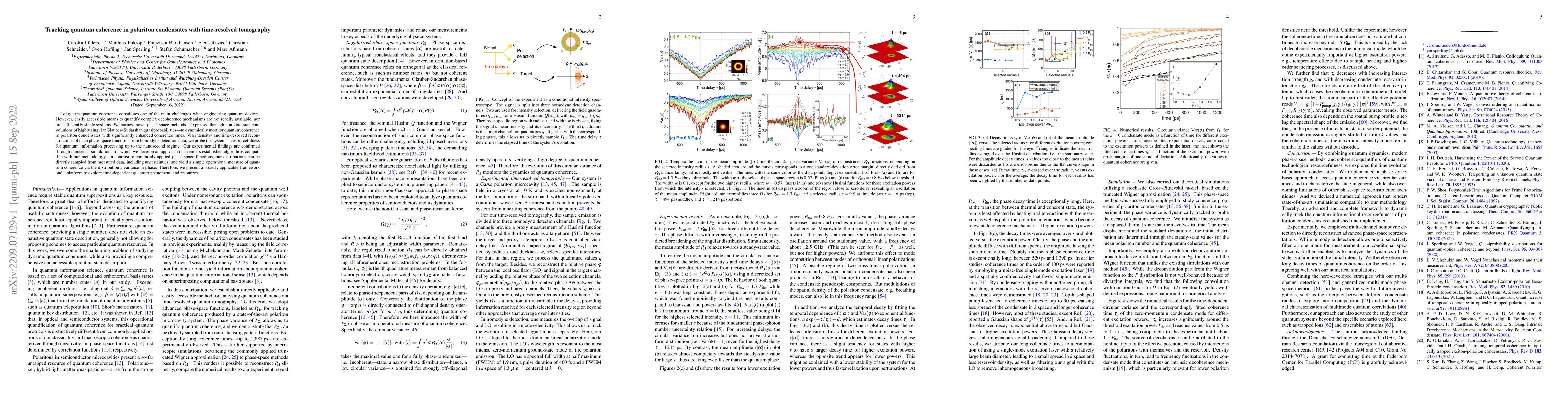 Thumbnail for Tracking quantum coherence in polariton condensates with time-resolved
  tomography
