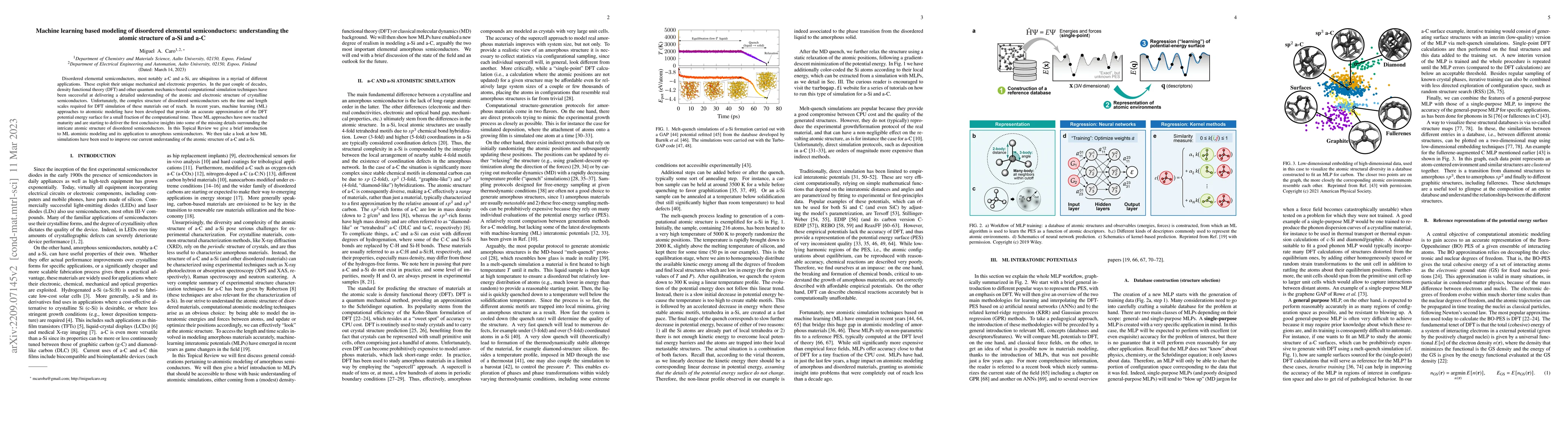 Thumbnail for Machine learning based modeling of disordered elemental semiconductors:
  understanding the atomic structure of a-Si and a-C
