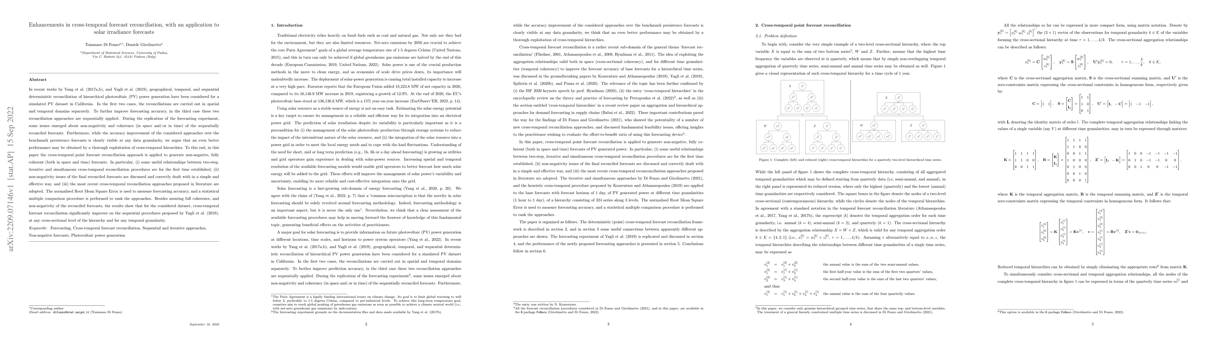 Thumbnail for Enhancements in cross-temporal forecast reconciliation, with an
  application to solar irradiance forecasts