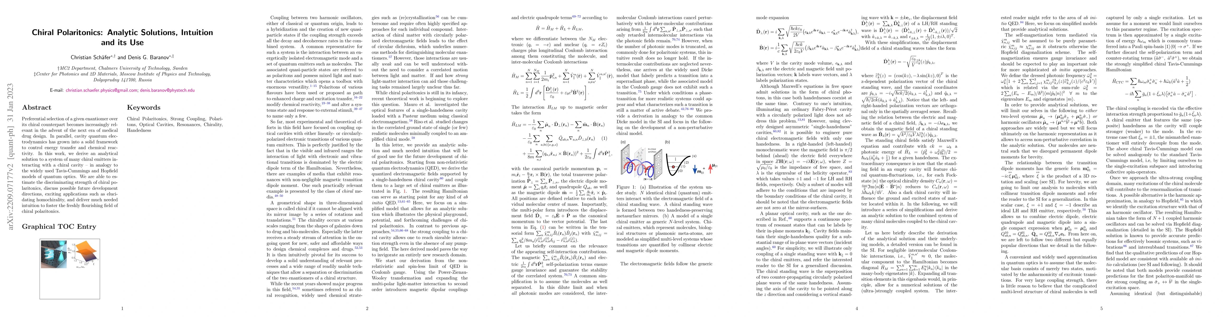 Thumbnail for Chiral Polaritonics: Analytic Solutions, Intuition and its Use
