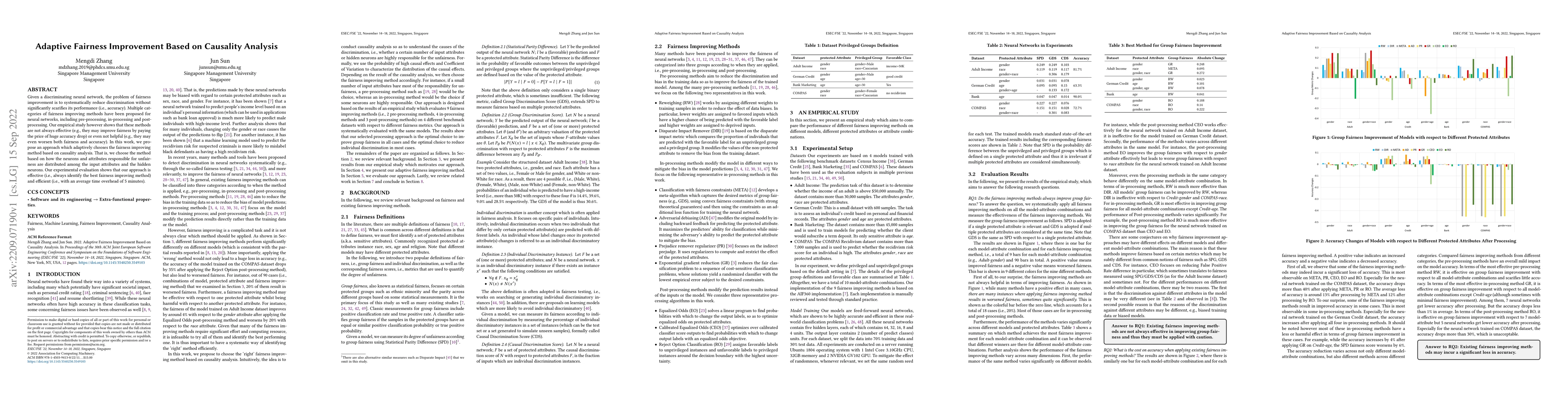 Thumbnail for Adaptive Fairness Improvement Based on Causality Analysis