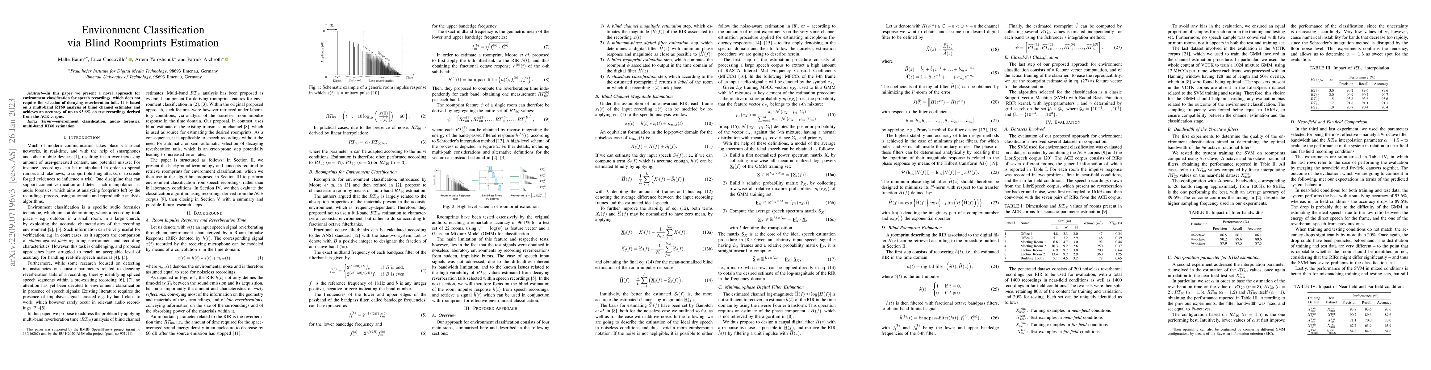 Thumbnail for Environment Classification via Blind Roomprints Estimation