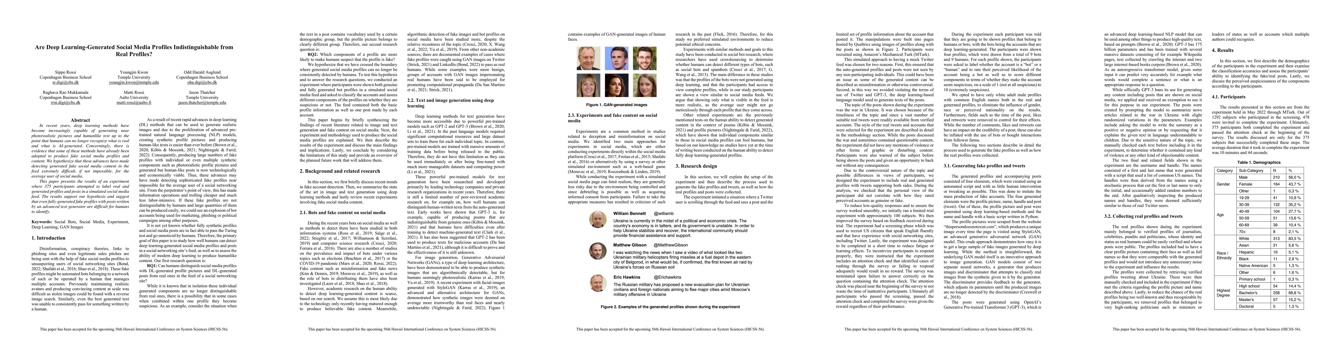 Thumbnail for Are Deep Learning-Generated Social Media Profiles Indistinguishable from
  Real Profiles?