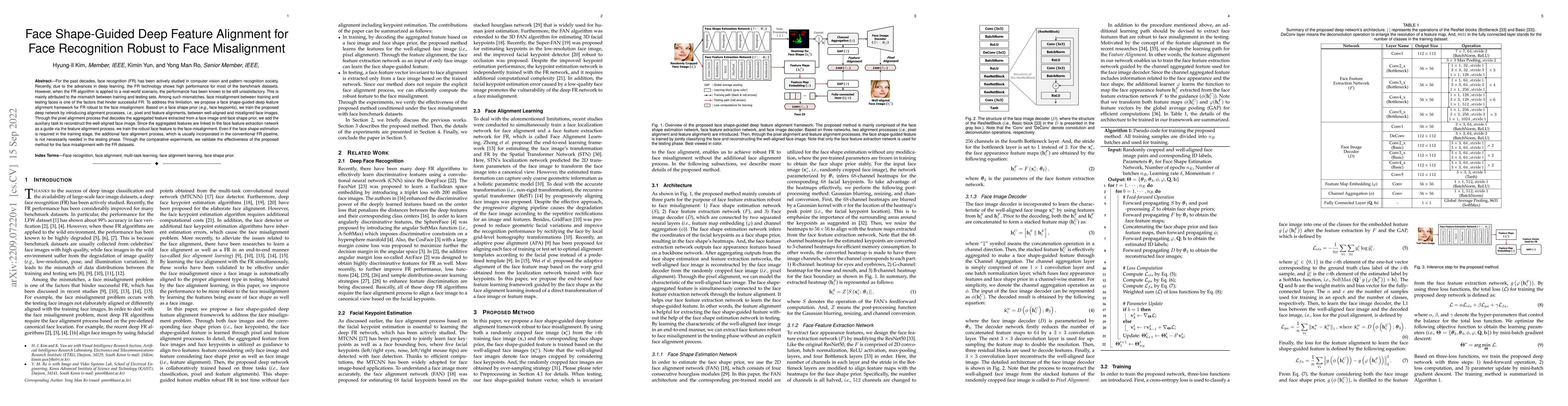 Thumbnail for Face Shape-Guided Deep Feature Alignment for Face Recognition Robust to
  Face Misalignment