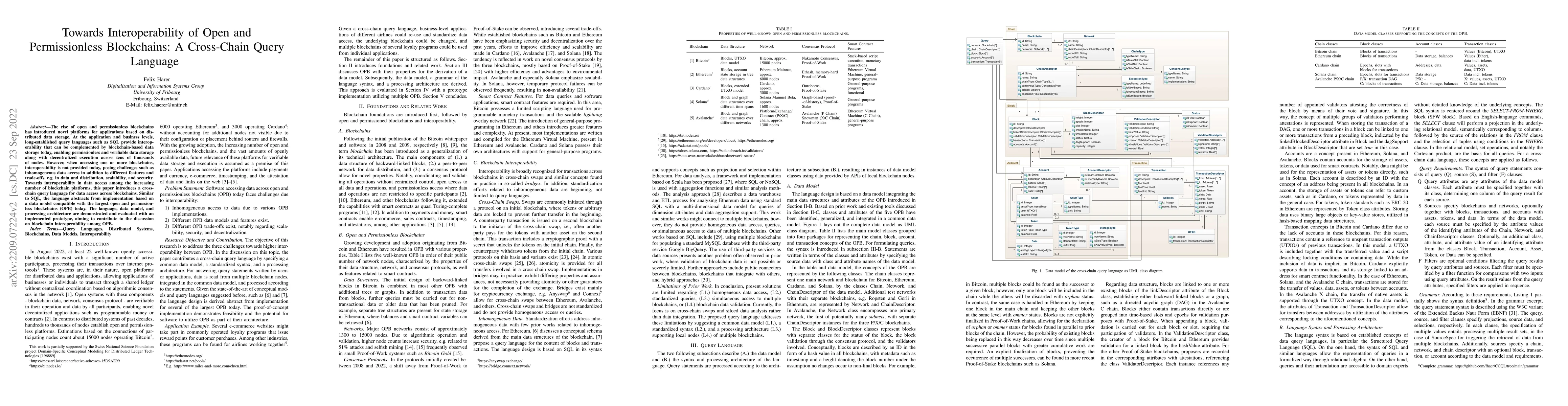 Thumbnail for Towards Interoperability of Open and Permissionless Blockchains: A
  Cross-Chain Query Language