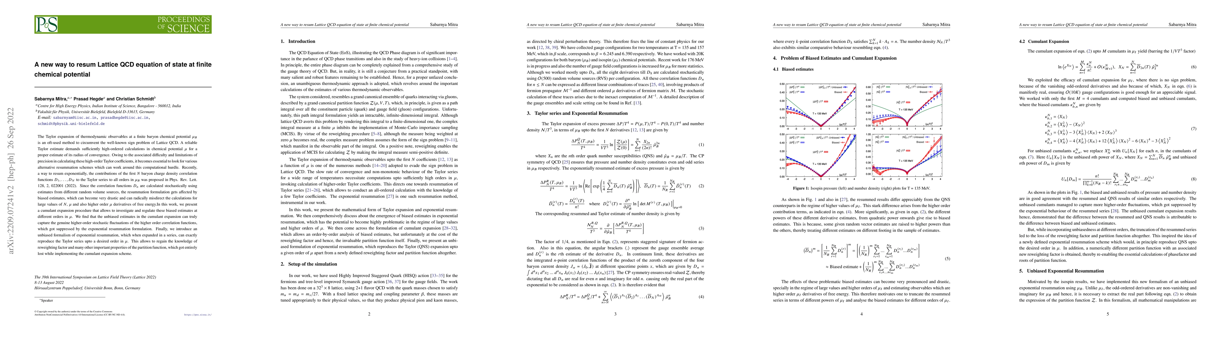 Thumbnail for A new way of determining the Lattice QCD equation of state at a finite
  chemical potential