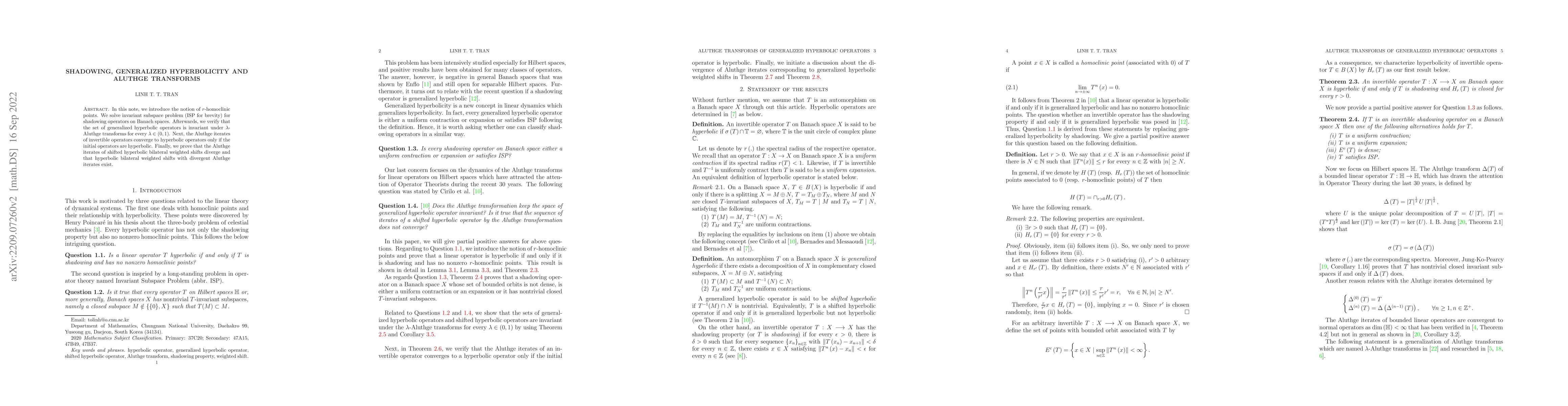Thumbnail for Shadowing, Generalized hyperbolic and Aluthge transforms