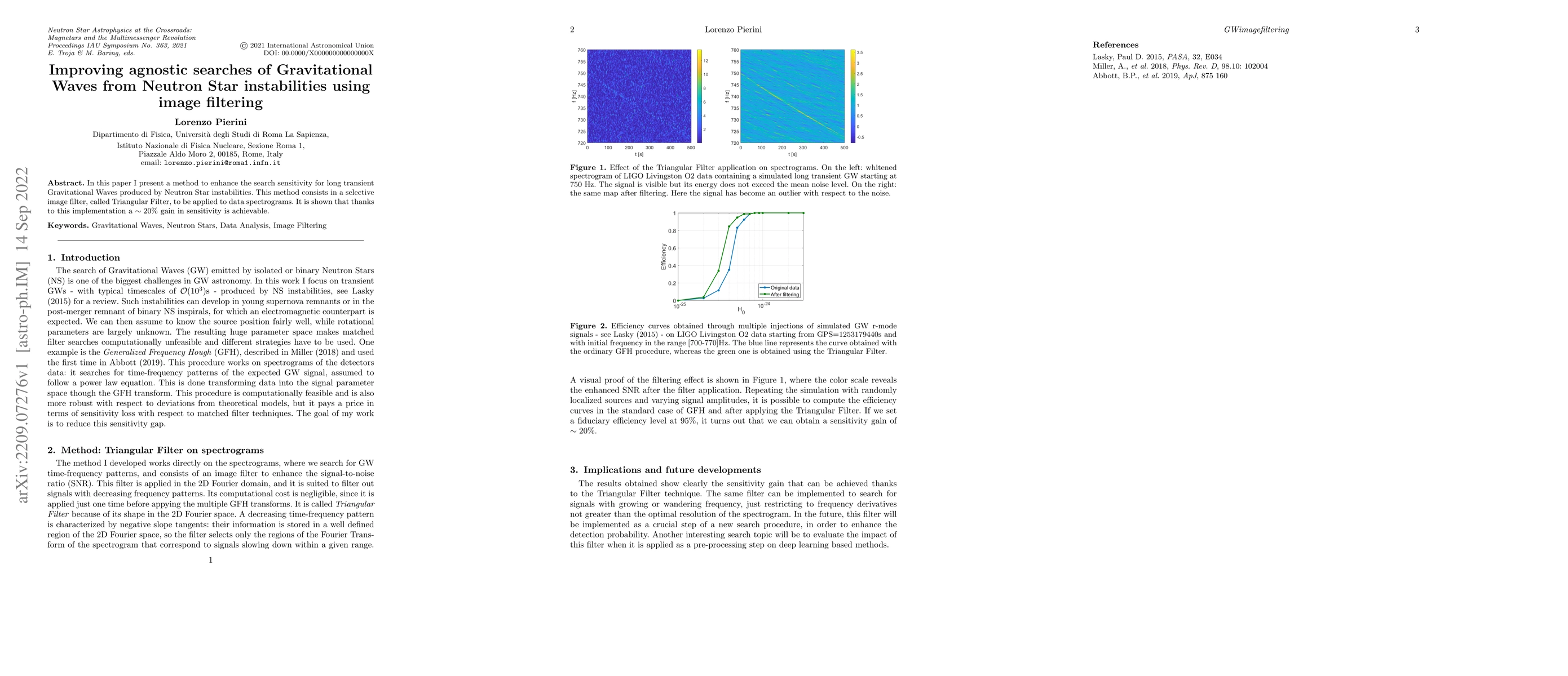 Thumbnail for Improving agnostic searches of Gravitational Waves from Neutron Star
  instabilities using image filtering