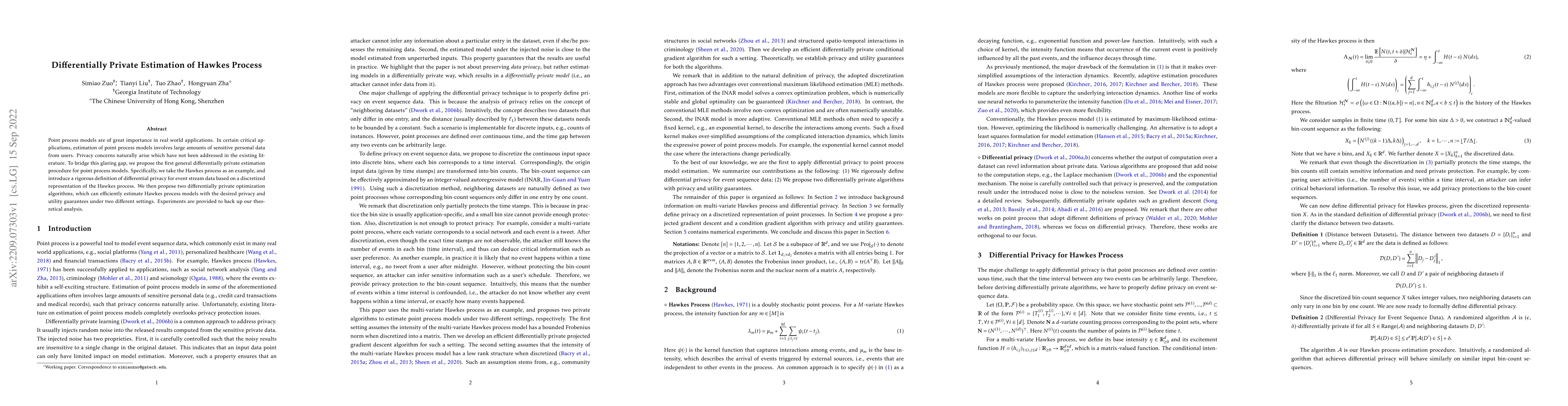 Thumbnail for Differentially Private Estimation of Hawkes Process