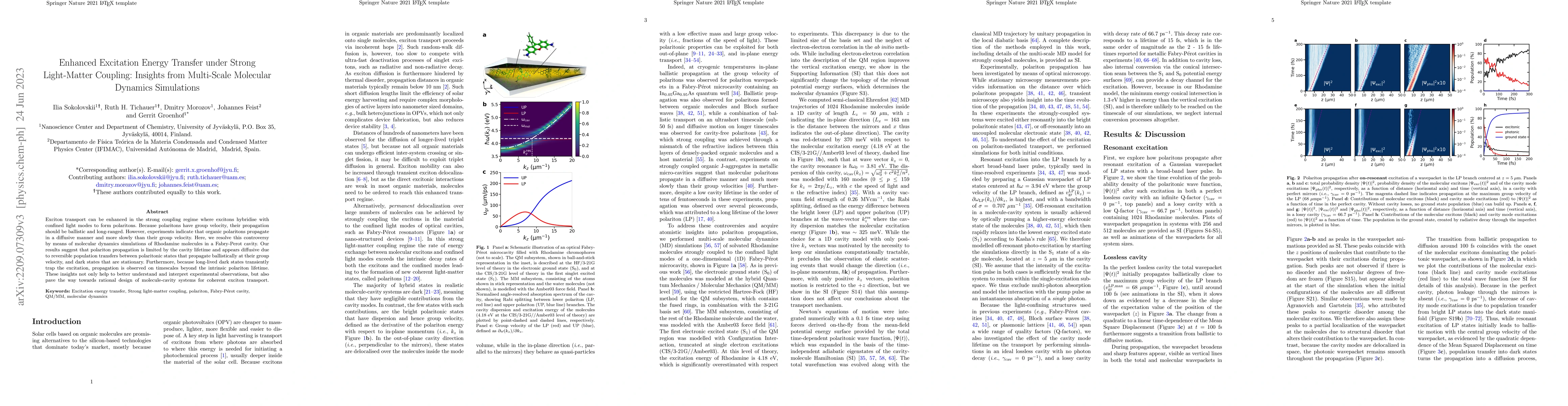 Thumbnail for Enhanced Excitation Energy Transfer under Strong Light-Matter Coupling:
  Insights from Multi-Scale Molecular Dynamics Simulations