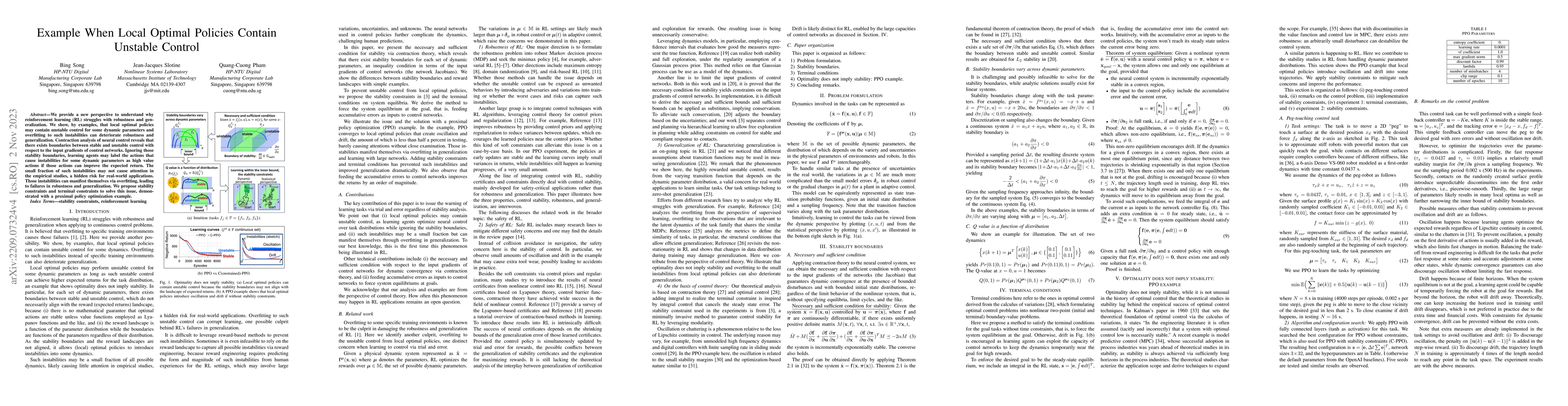 Thumbnail for Example When Local Optimal Policies Contain Unstable Control