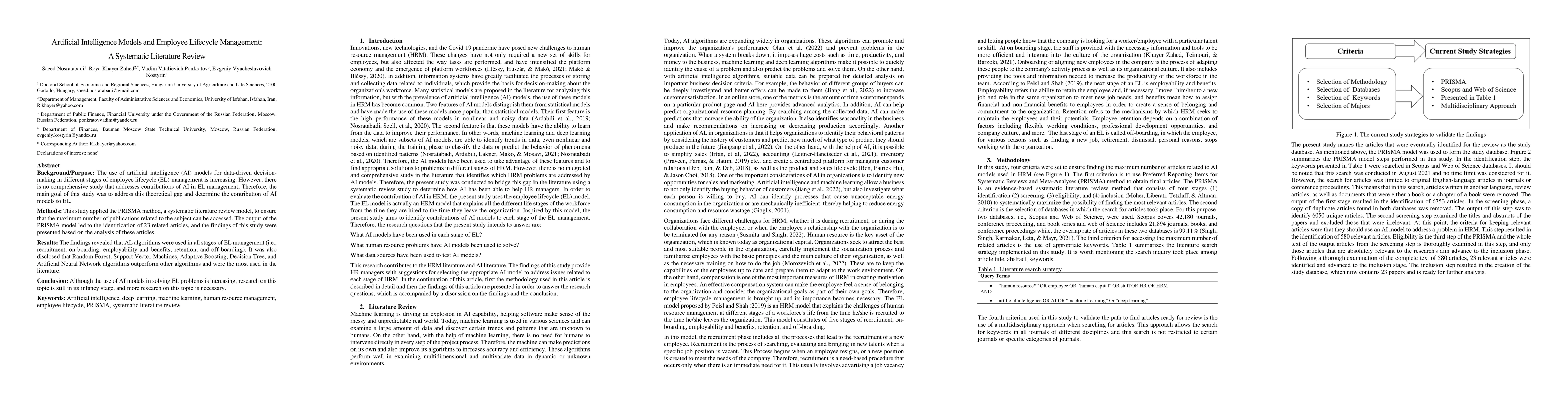 Thumbnail for Artificial Intelligence Models and Employee Lifecycle Management: A
  Systematic Literature Review