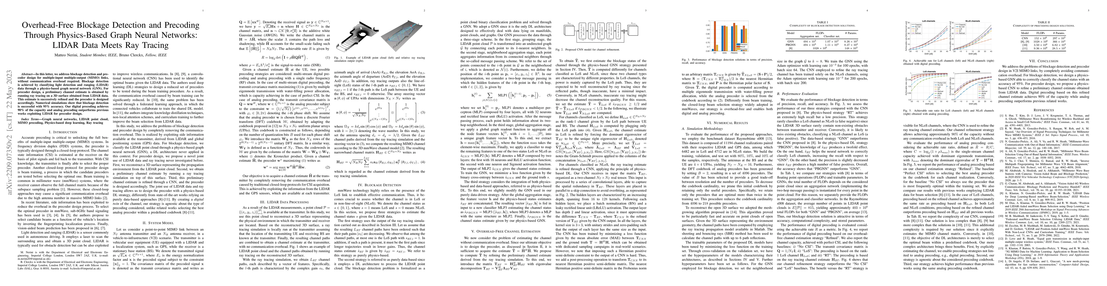 Thumbnail for Overhead-Free Blockage Detection and Precoding Through Physics-Based
  Graph Neural Networks: LIDAR Data Meets Ray Tracing