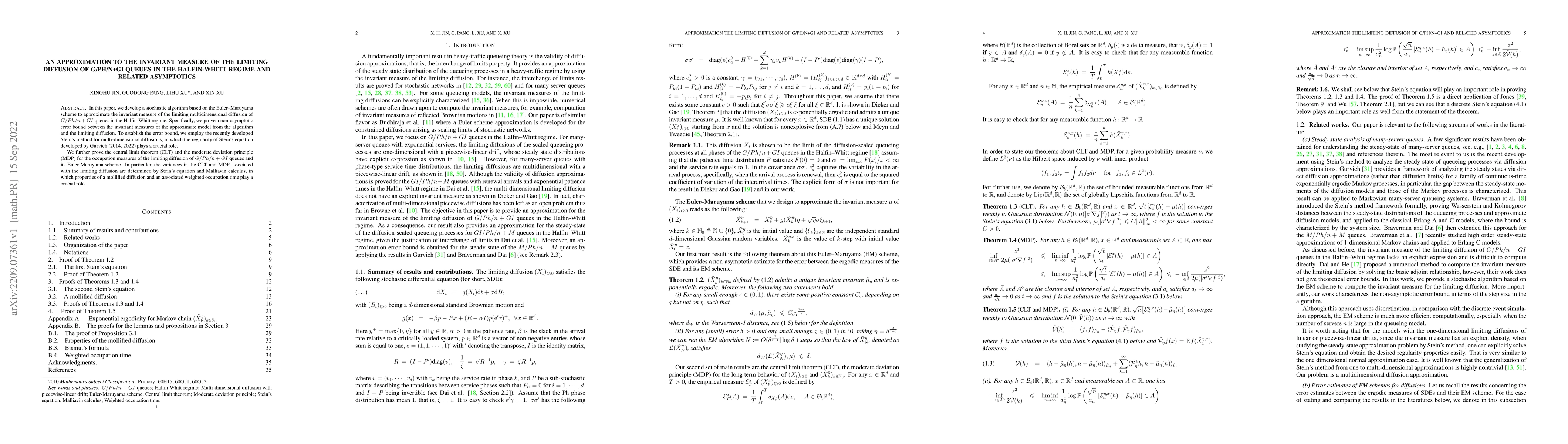 Thumbnail for An approximation to the invariant measure of the limiting diffusion of
  G/Ph/n+GI queues in the Halfin-Whitt regime and related asymptotics