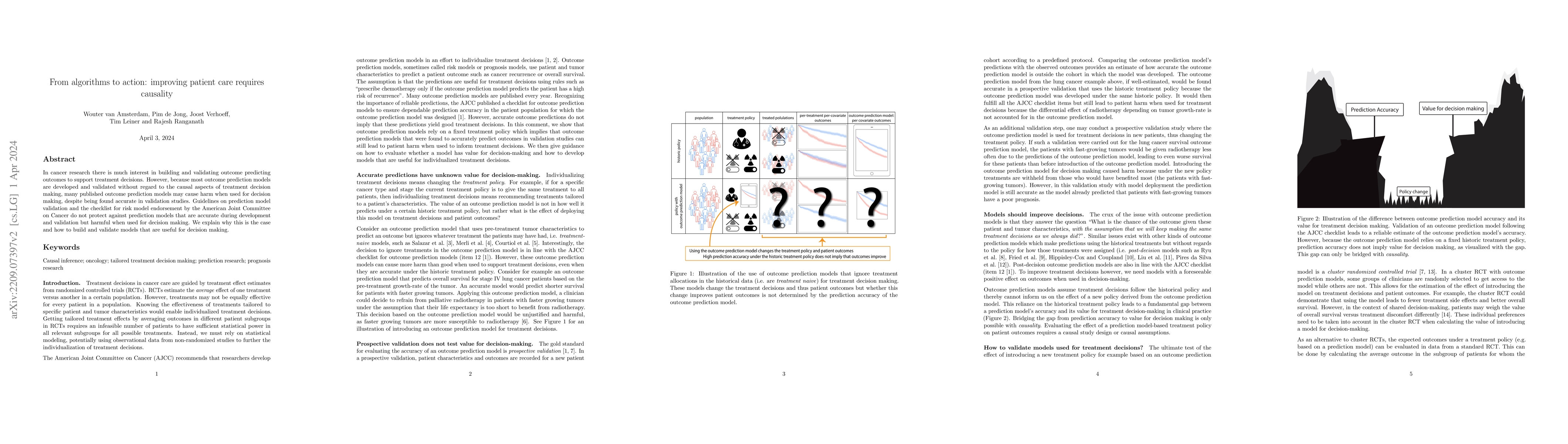 Thumbnail for From algorithms to action: improving patient care requires causality