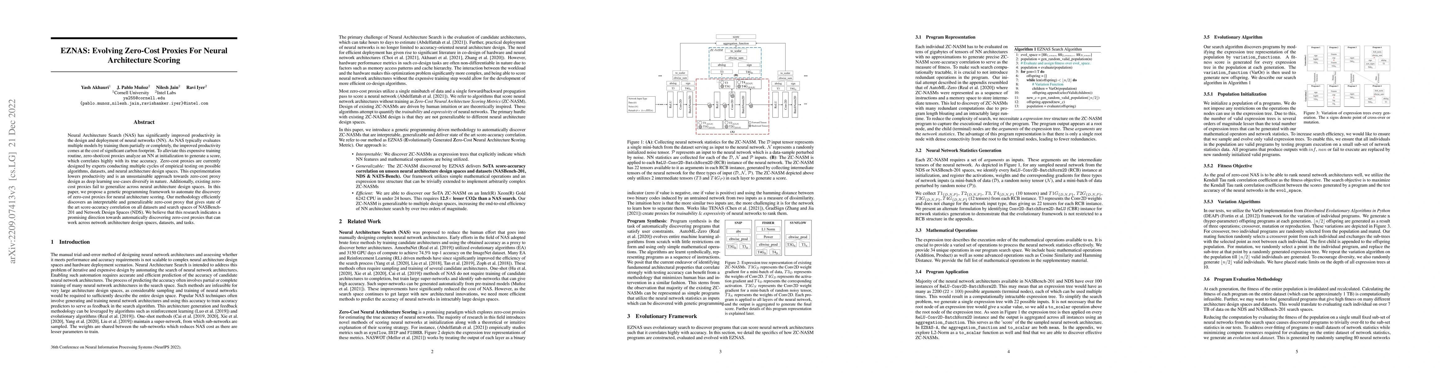 Thumbnail for EZNAS: Evolving Zero Cost Proxies For Neural Architecture Scoring