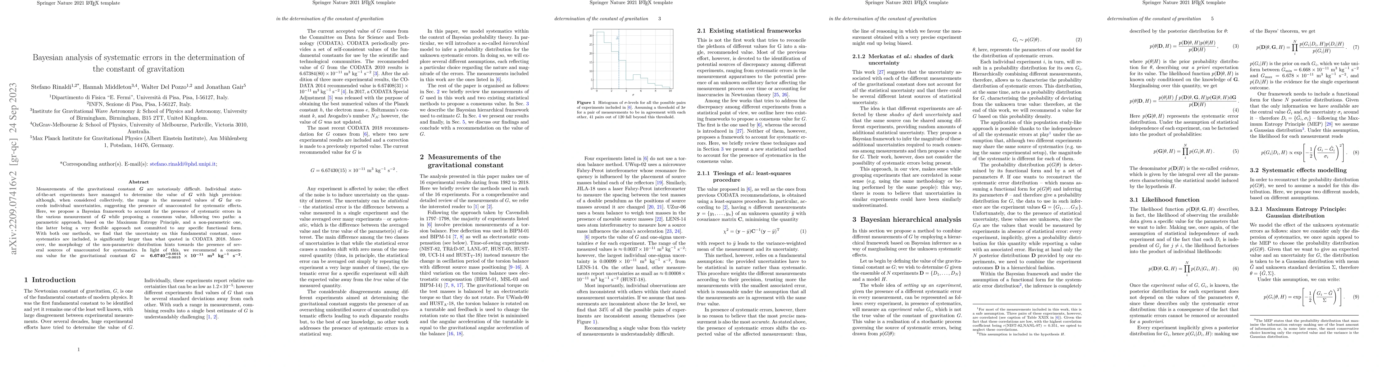 Thumbnail for Bayesian analysis of systematic errors in the determination of the
  constant of gravitation