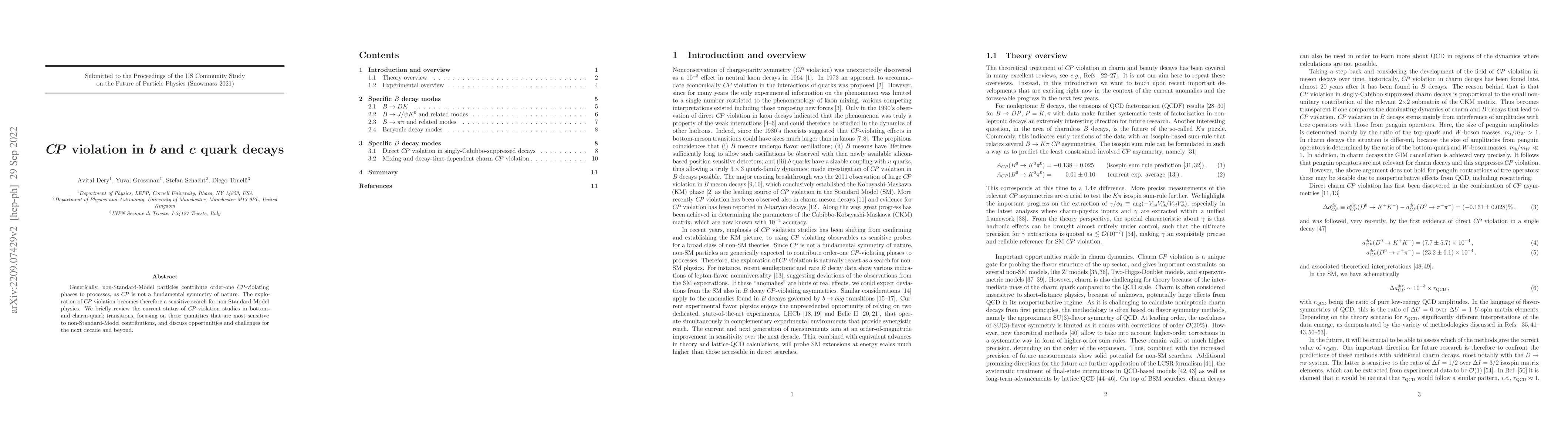 Thumbnail for CP violation in $b$ and $c$ quark decays