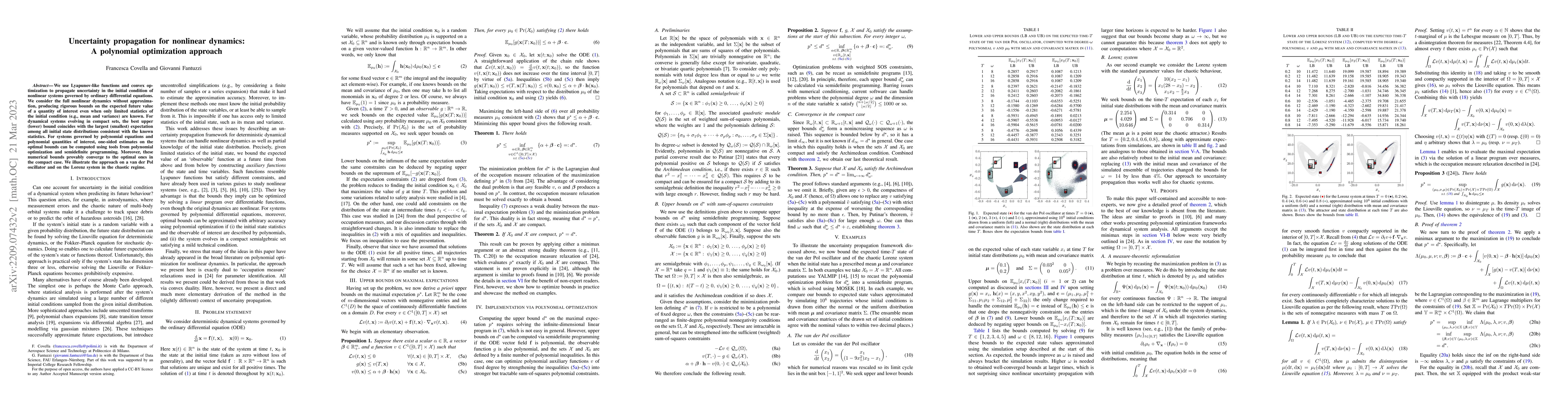 Thumbnail for Uncertainty propagation for nonlinear dynamics: A polynomial
  optimization approach