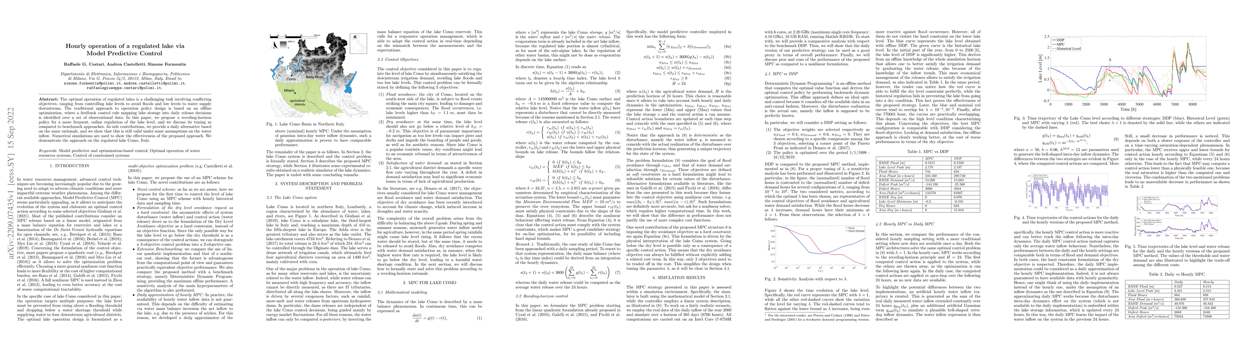Thumbnail for Hourly operation of a regulated lake via Model Predictive Control