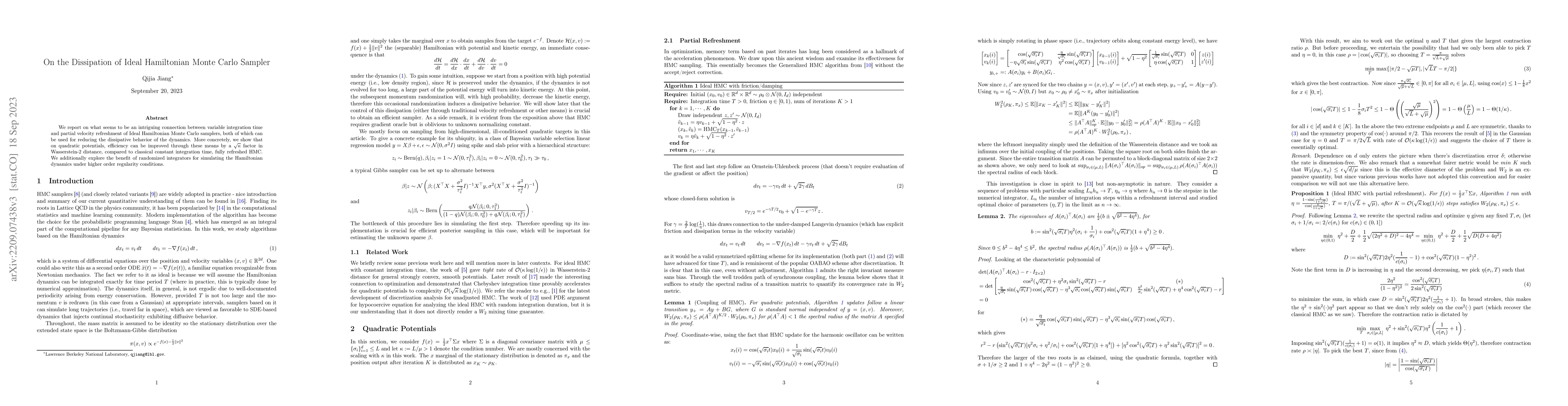Thumbnail for On the Dissipation of Ideal Hamiltonian Monte Carlo Sampler