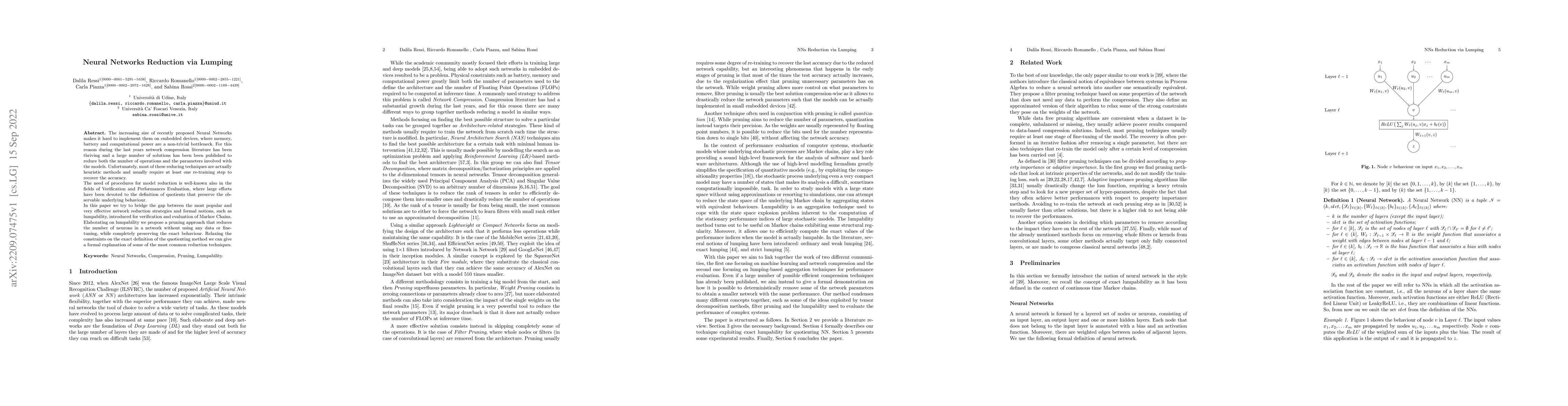 Thumbnail for Neural Networks Reduction via Lumping