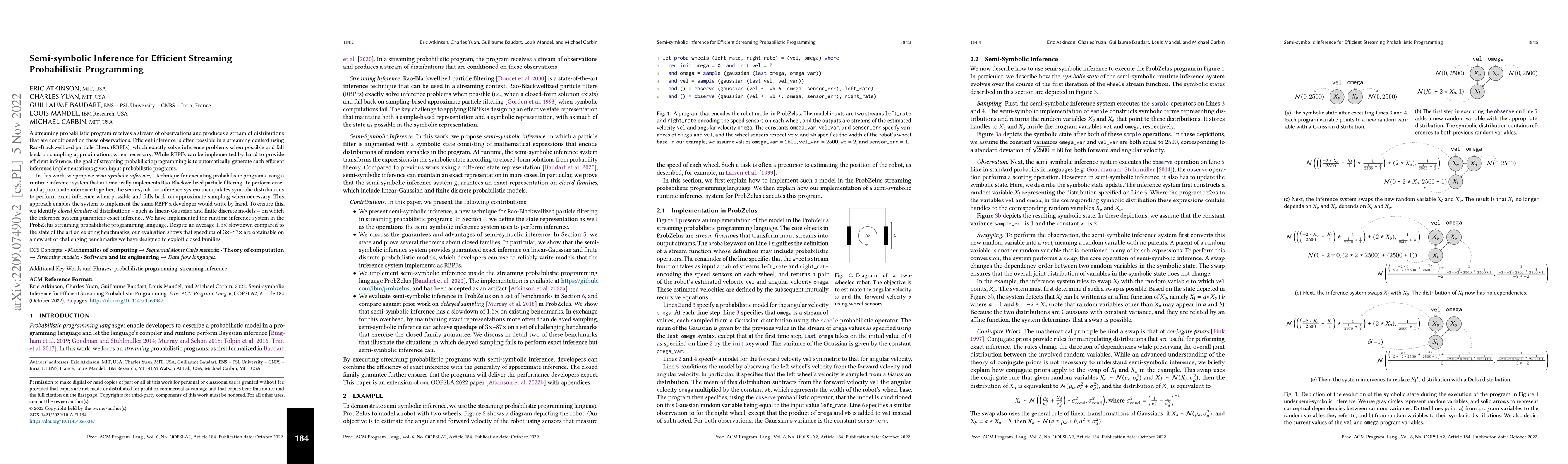 Thumbnail for Semi-Symbolic Inference for Efficient Streaming Probabilistic
  Programming