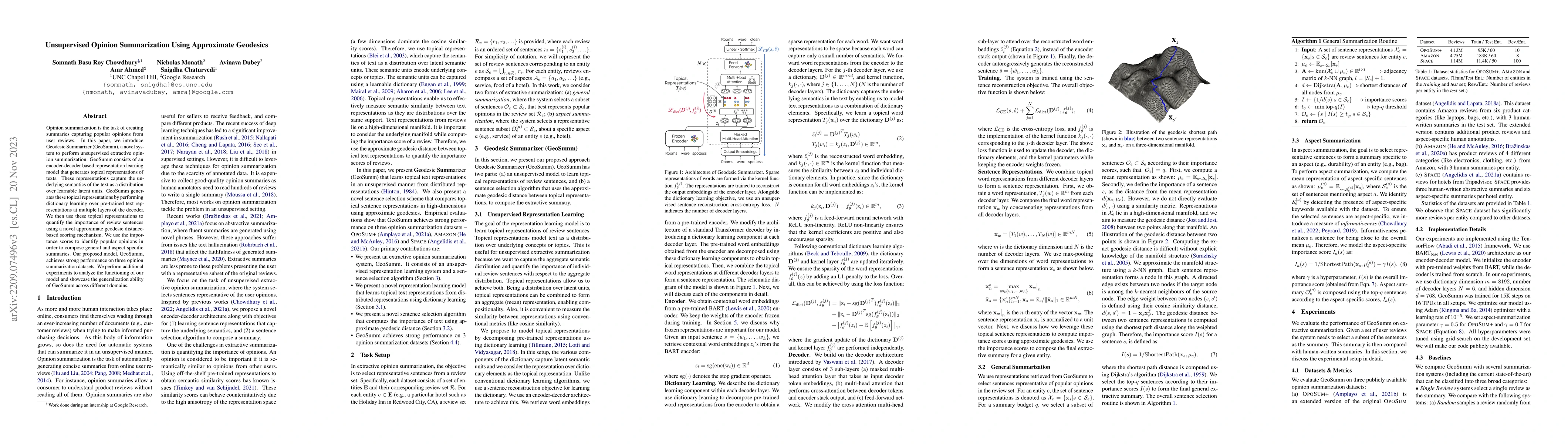 Thumbnail for Unsupervised Opinion Summarization Using Approximate Geodesics