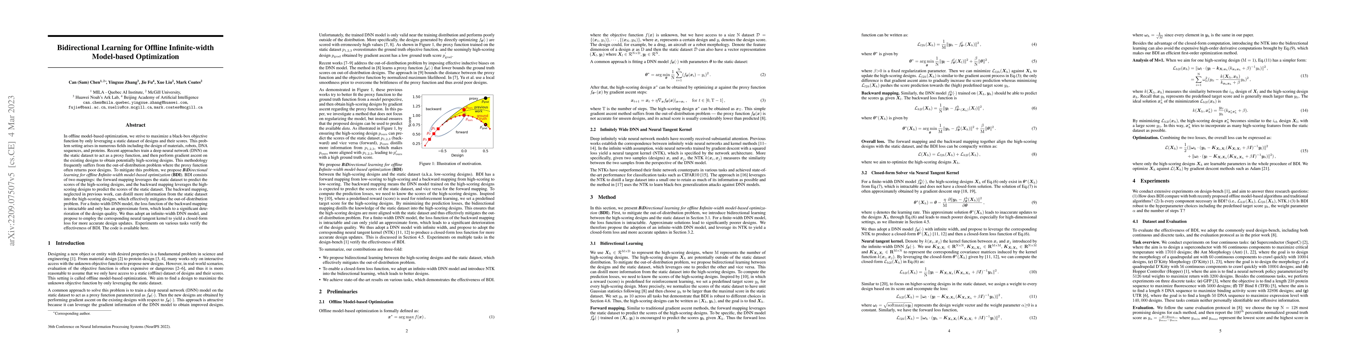 Thumbnail for Bidirectional Learning for Offline Infinite-width Model-based
  Optimization