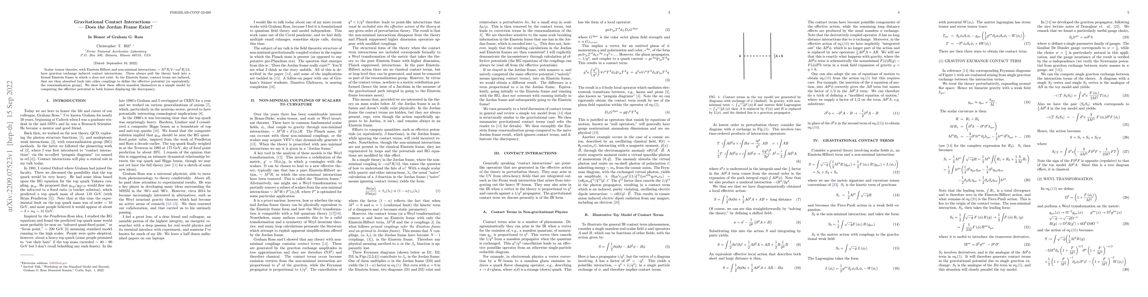 Thumbnail for Gravitational Contact Interactions -- Does the Jordan Frame Exist?