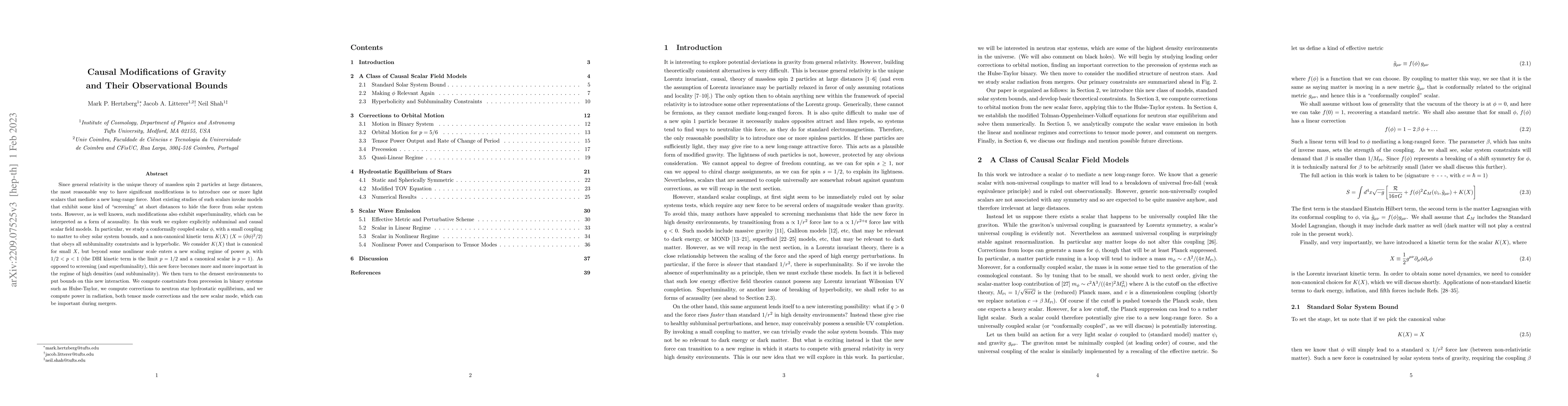 Thumbnail for Causal Modifications of Gravity and Their Observational Bounds