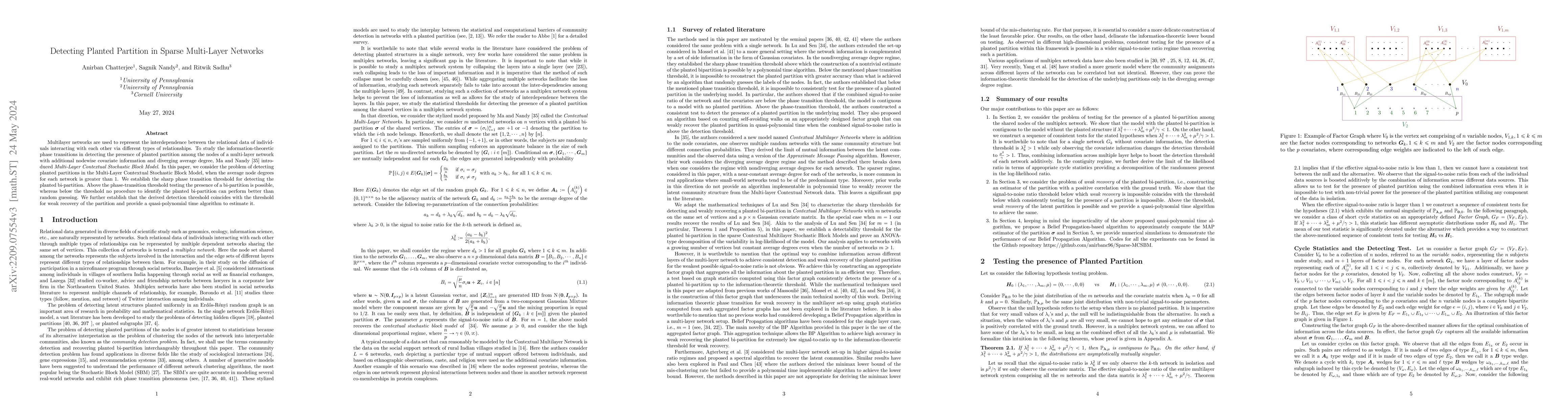 Thumbnail for Detecting Planted Partition in Sparse Multi-Layer Networks