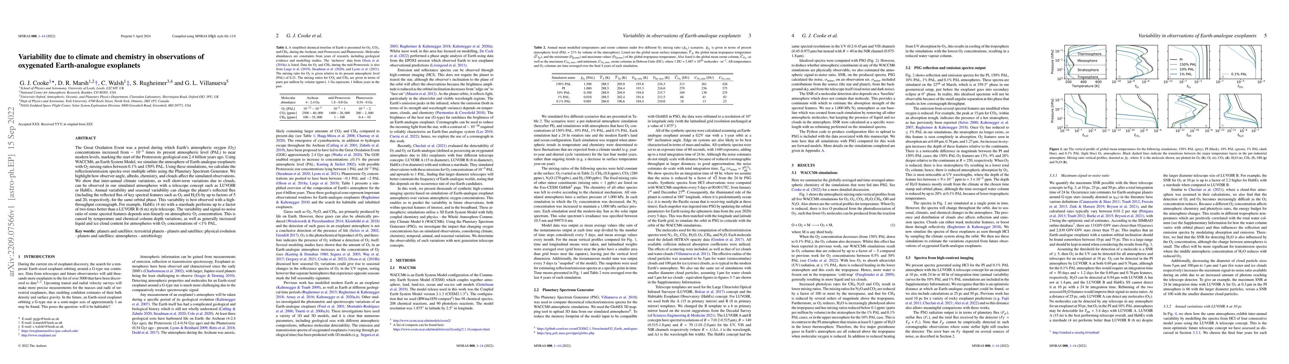 Thumbnail for Variability due to climate and chemistry in observations of oxygenated
  Earth-analogue exoplanets