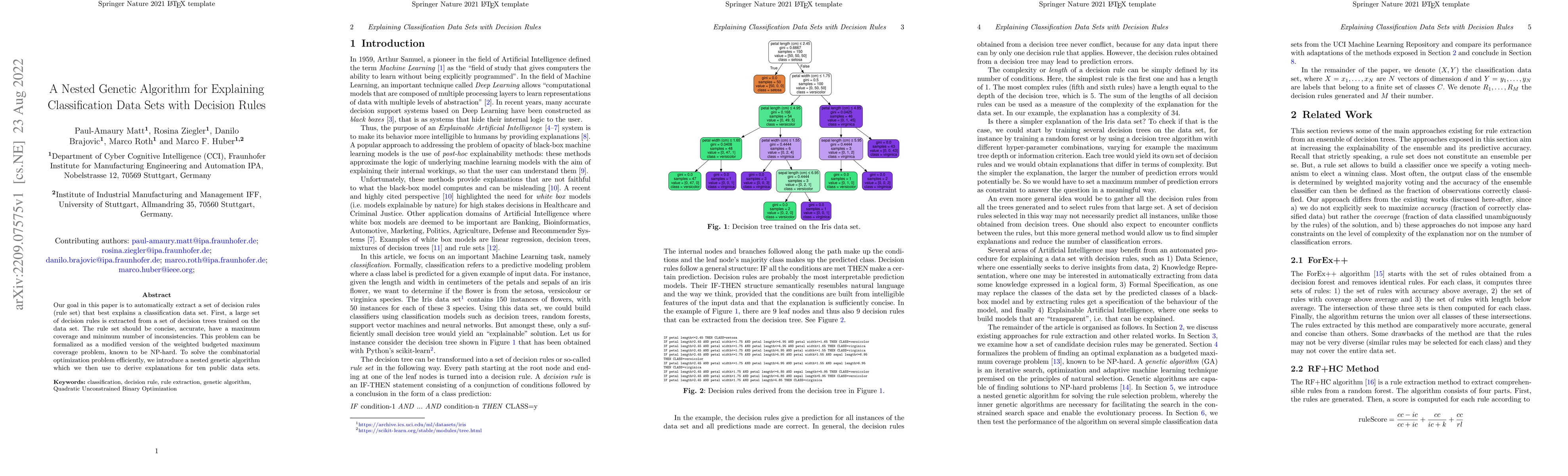 Thumbnail for A Nested Genetic Algorithm for Explaining Classification Data Sets with
  Decision Rules