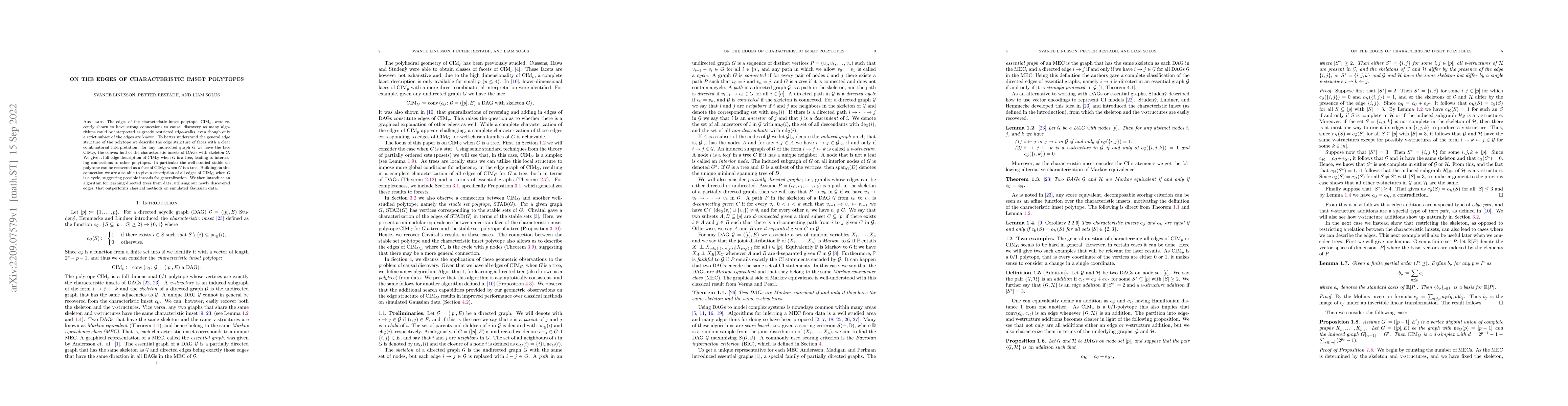 Thumbnail for On the Edges of Characteristic Imset Polytopes