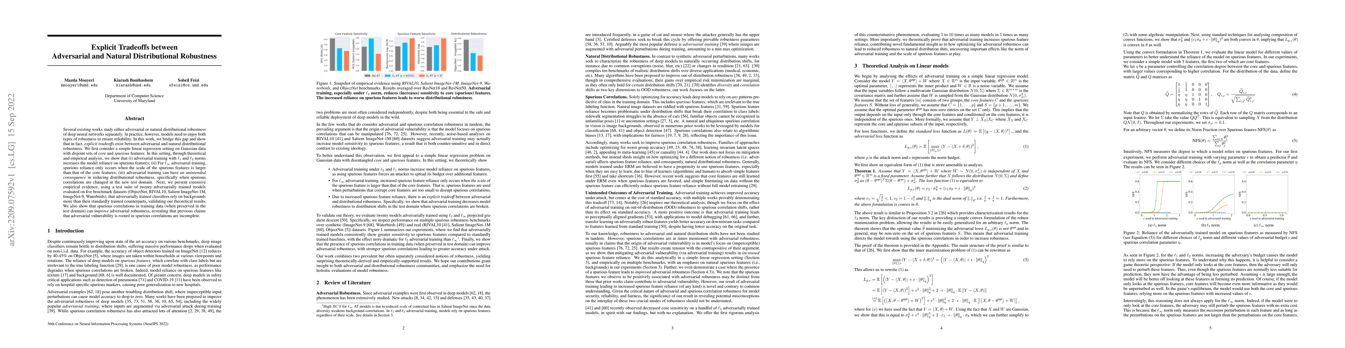 Thumbnail for Explicit Tradeoffs between Adversarial and Natural Distributional
  Robustness