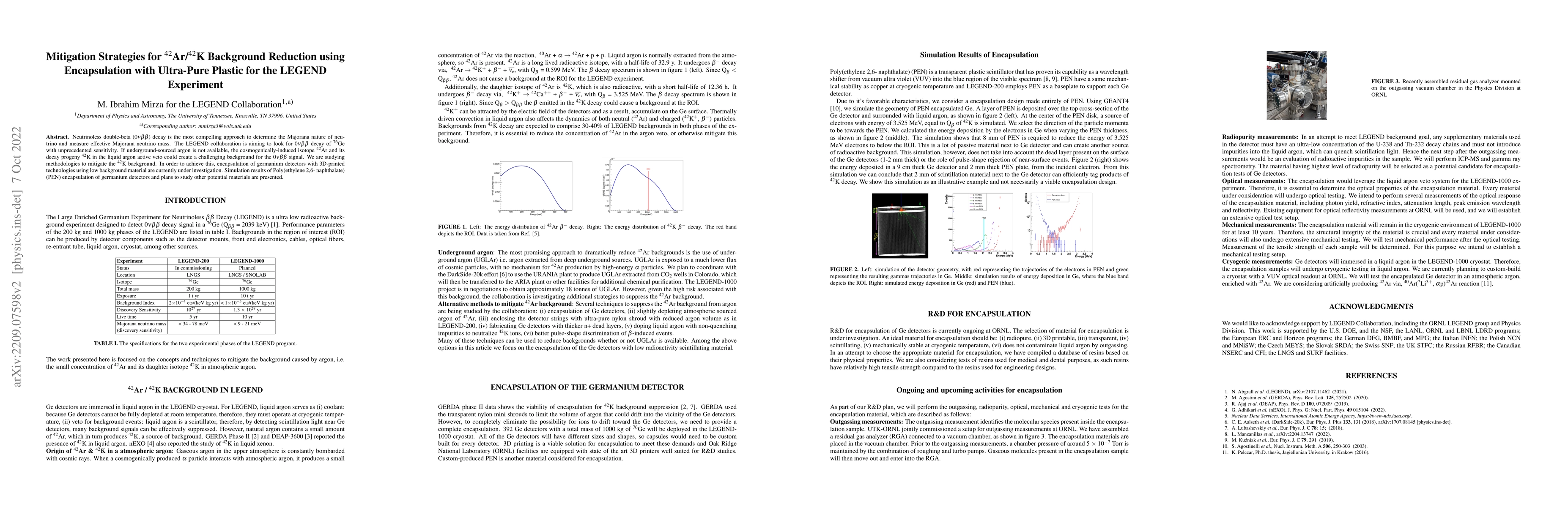 Thumbnail for Mitigation Strategies for ${}^{42}$Ar/${}^{42}$K Background Reduction
  using Encapsulation with Ultra-Pure Plastic for the LEGEND Experiment