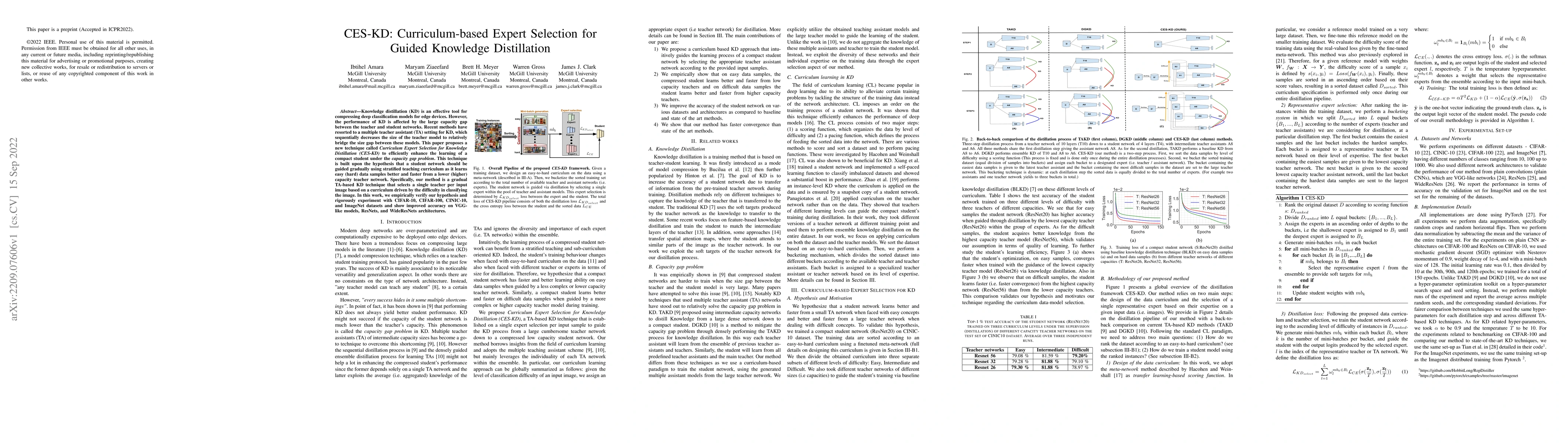 Thumbnail for CES-KD: Curriculum-based Expert Selection for Guided Knowledge
  Distillation