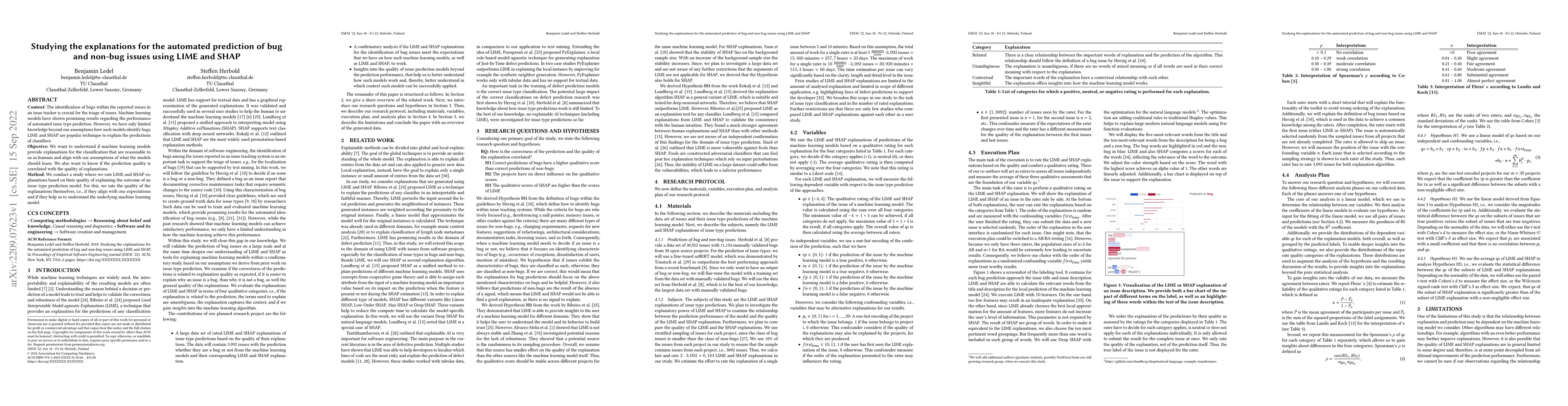 Thumbnail for Studying the explanations for the automated prediction of bug and
  non-bug issues using LIME and SHAP
