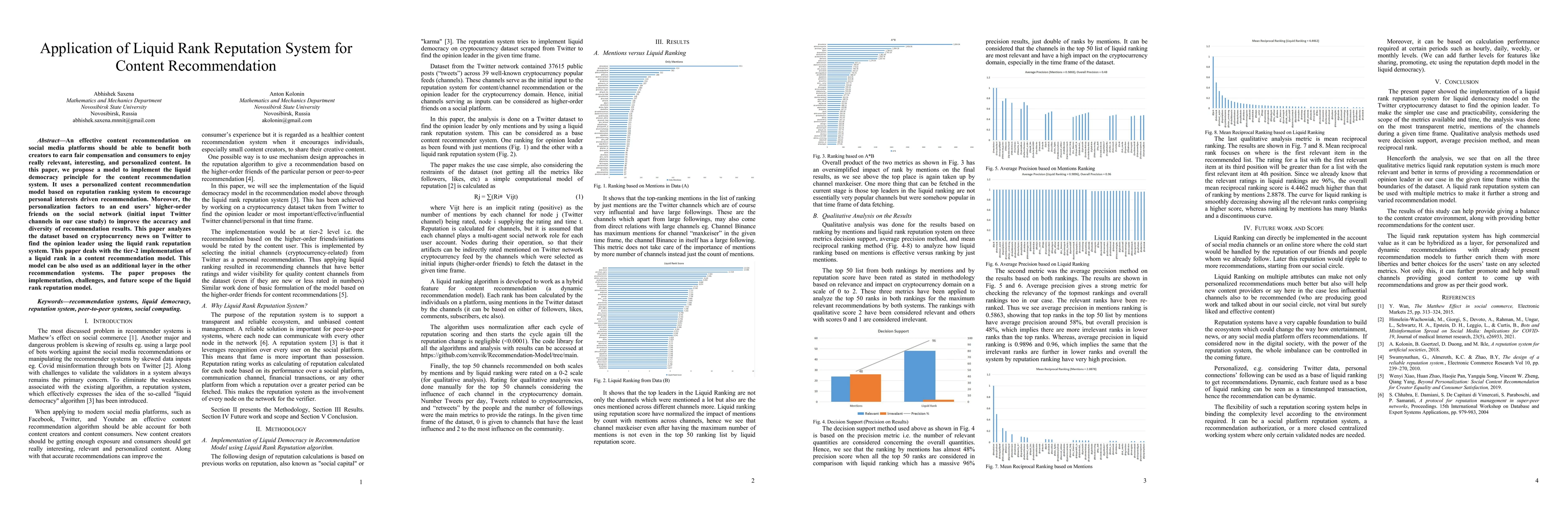 Thumbnail for Application of Liquid Rank Reputation System for Content Recommendation
