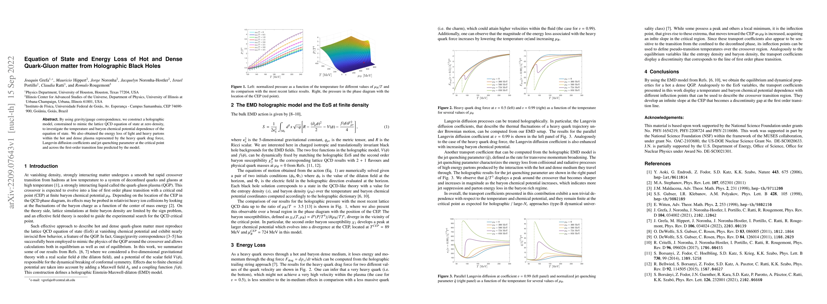 Thumbnail for Equation of State and Energy Loss of Hot and Dense Quark-Gluon matter
  from Holographic Black Holes