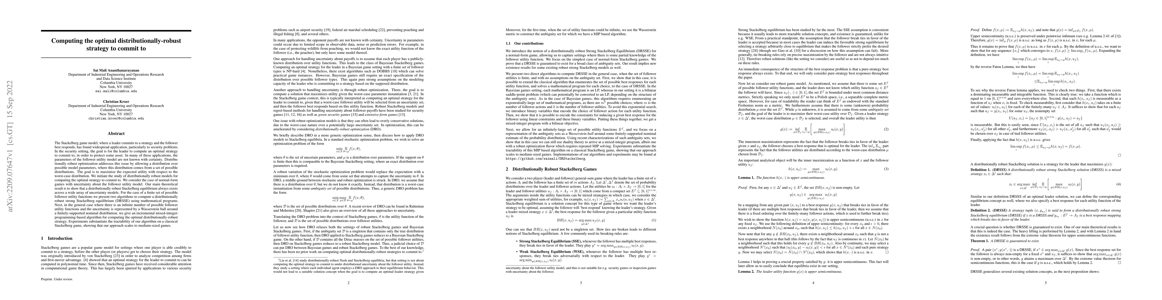 Thumbnail for Computing the optimal distributionally-robust strategy to commit to