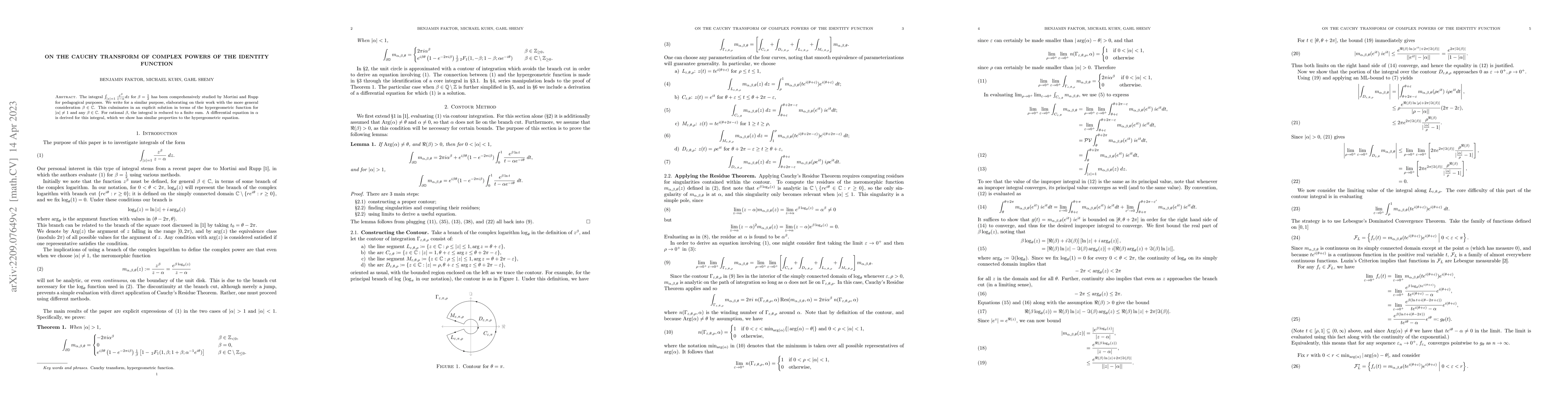 Thumbnail for On the Cauchy transform of complex powers of the identity function