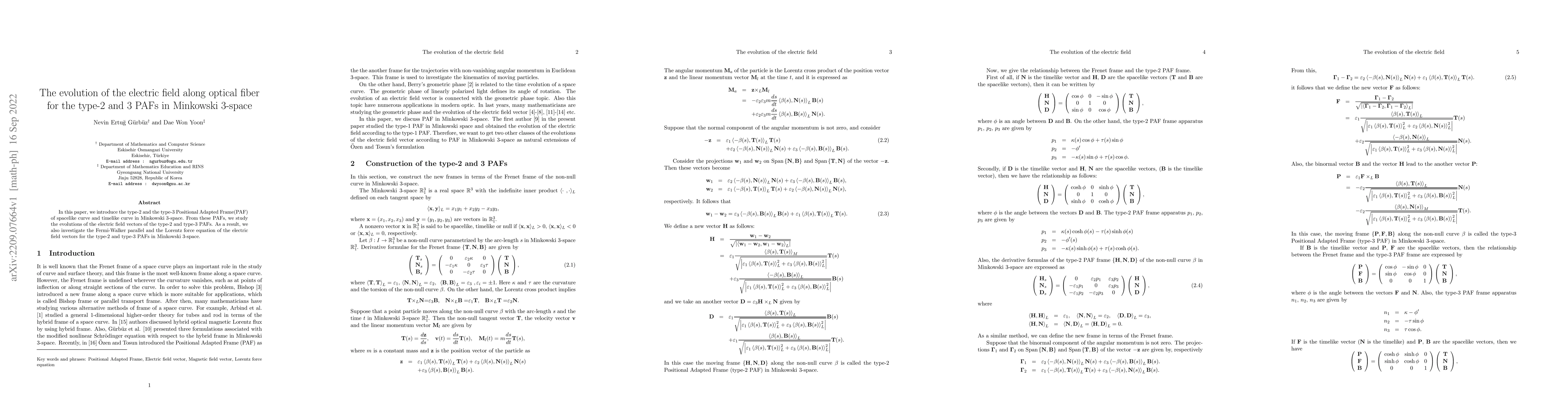 Thumbnail for The evolution of the electric field along optical fiber for the type-2
  and 3 PAFs in Minkowski 3-space