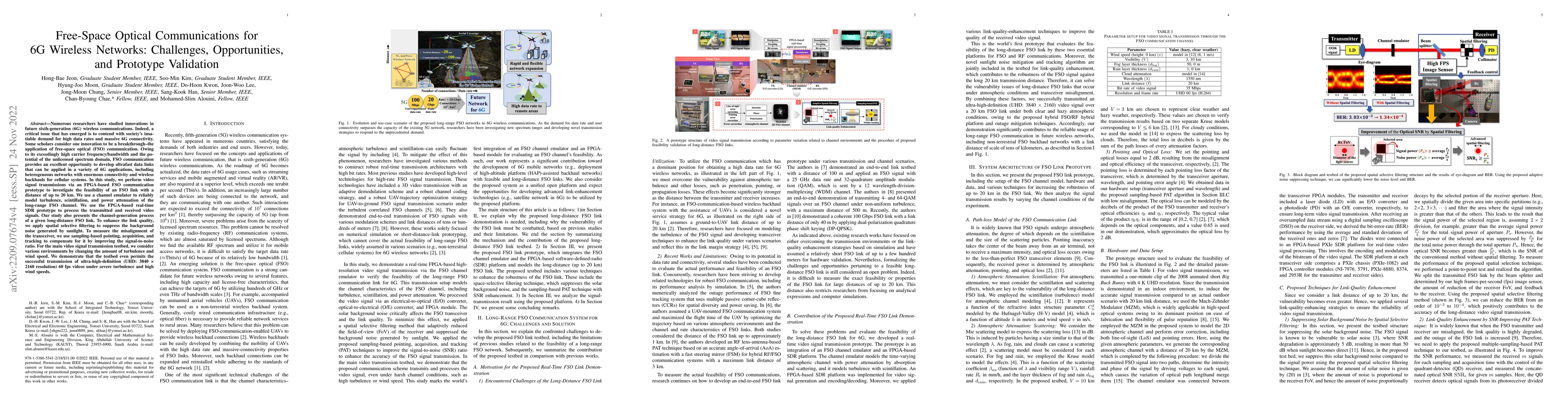 Thumbnail for Free-Space Optical Communications for 6G Wireless Networks: Challenges,
  Opportunities, and Prototype Validation